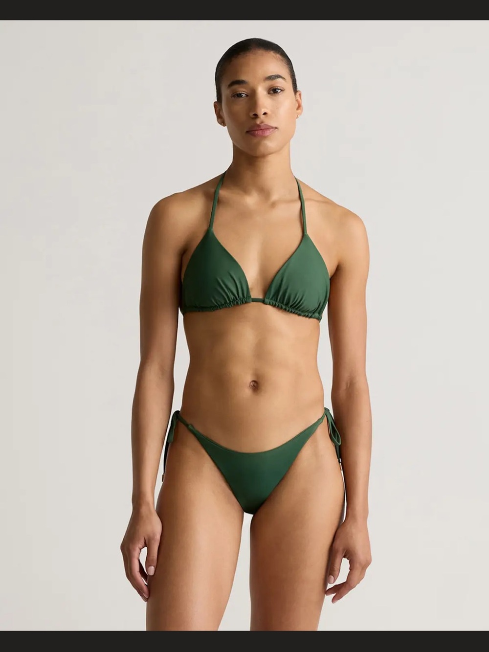NEW Quince Italian Triangle Bikini Top Green Sz XL